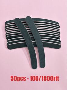 50/25/10/5pcs Professional Curved Nail File 100/180 Grit,Nail Supplies,Nail Tools,Nail Art Tools,Back To School,Nails,Nail Tools For Press On Nails