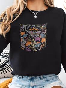 Women Sports Sweatshirts - Black - View 2