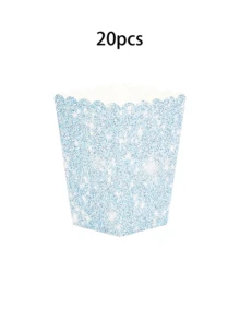 10pcs/20pcs/50pcs Glitter Blue Party Paper Popcorn Boxes Disposable Light Blue Paper Snack Popcorn Containers Buckets For Pop Corn Blue Treat Candy Boxes For Nacho Hot Dog For Movie Night Cinema Carnival Birthday Wedding Gender Reveal Baby Shower Party Decorations Supplies Gifts - Blue - View 7