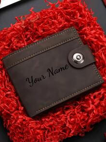 1pc Customized Men's Fashion Wallet - Personalized Tree Pattern Imitation Leather Compact Zipper Credit Card Clip And Zero Money Bag Retro Men's Multi Functional Folding ID Wallet For Men Wallet Mini Wallet Small Wallet Travel Essential Badge Holder Id Card Holder Id Holder - Multicolor - View 2