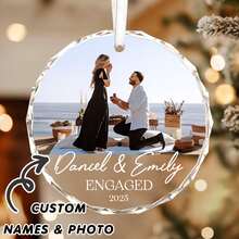 F-engagement Glass Ornament