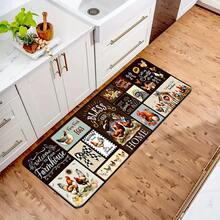1/2/3件套农舍风格厨房地毯，饰有小鸡、向日葵、篮子、鸡蛋图案，复古暖色调，适用于客厅、卧室、厨房、餐厅、玄关、浴室、洗衣房、户外野餐、农舍装饰，防滑底背，实用舒适的家居必备品 - 彩色 - 查看 11