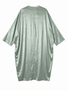 优雅大码渐变色睡袍，轻盈梭织涤纶面料，无弹力，长蝙蝠袖，适合所有季节，休闲中东风情，周末休闲之选。