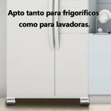 Soporte ajustable para lavadora, base para frigorífico, soporte móvil para persianas enrollables, estantería móvil, longitud ajustable y funcionamiento silencioso, equipado con ruedas para un desplazamiento suave, adecuado como base portátil para diversos electrodomésticos, estantería móvil ideal para frigoríficos y equipos de lavado, fácil montaje. - Plateado - Ver 7