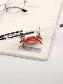 2个日式创意可爱螃蟹笔筒，化妆品收纳架，返校/毕业礼物，办公室家居店铺配件架（红色） - 彩色 - 查看 8