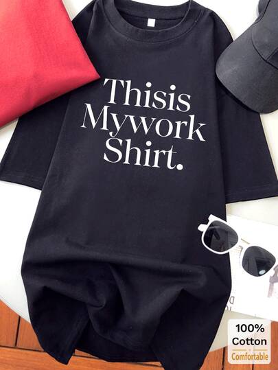 Áo thun tay ngắn dáng lửng in chữ, kiểu dáng thời trang thường ngày dành cho nữ.