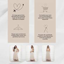 Vestido Feminino Longuete Linho Pâmela Alças Evangélica - Damasco - Visão 8