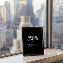 6件套无框励志语录帆布海报，积极品质墙饰，办公室装饰，“努力工作，梦想远大，永不放弃”，适用于办公室、客厅、卧室、餐厅、家居和办公装饰的墙面装饰画。 - 黑白 - 查看 9