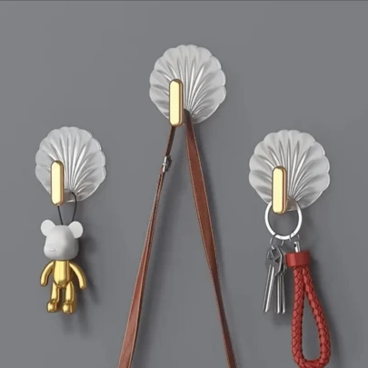 4/8 pièces Crochets en forme de coquillage, crochets adhésifs, crochets muraux autoadhésifs imperméables, parfaits pour accrocher des serviettes, des clés, des manteaux dans la cuisine, la salle de bain et la chambre