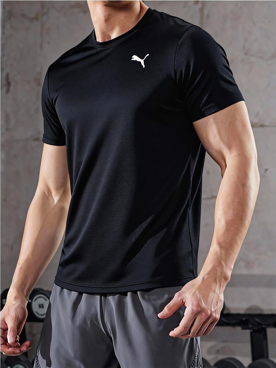 Puma PERFORMANCE SS TEE M 短袖T恤,速干圆领男士瑜伽、健身、训练运动服 - 黑色 - 查看 1