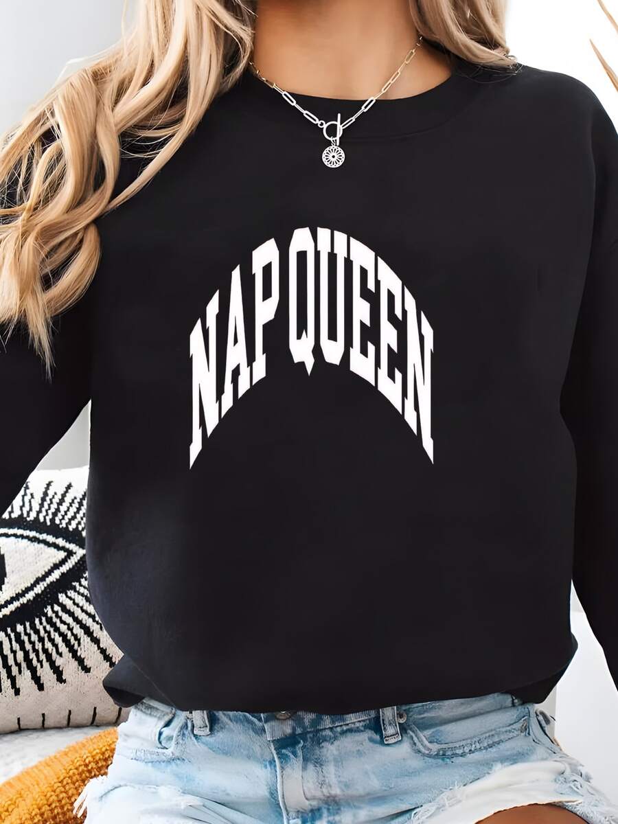Women Plus Size Sports Sweatshirts - 黑色 - 查看 1