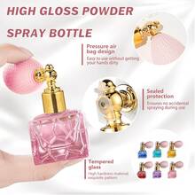 1pc Refillable Glitter Powder Spray Bottle With Airpump (DIY Refill Bottle), Pressing Spray Perfume Bottle, Portable Travel Pearlescent Makeup Mist - Multicolor - View 2