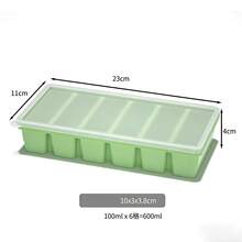 1 khay đông lạnh bằng silicon có nắp, 6 ngăn, kích thước 1/2 cốc, khuôn đông lạnh đá viên và nước sốt, hộp đựng thực phẩm tái sử dụng để chuẩn bị bữa ăn và sắp xếp nhà bếp. - Nhiều màu - Xem 11