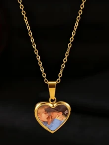 Custom Image Heart Locket Necklace For Women Stainless Steel Personalized Secret Romantic Anniversary Lover Jewelry Mama Gifts