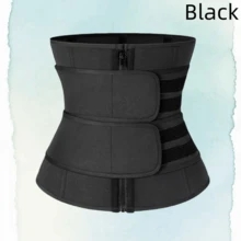 Women's New Zippered Belly Belt - Body Shaping Sports Sweat Belt, Fat Burn For Workouts, Postpartum Recovery & Daily Wear - 黑色-XL - 查看 2