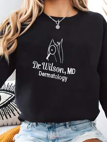 Sudadera Con Cremallera De Cuarto De Dermatología Personalizada - Nombre, Credenciales, Título O Departamento (s-3xl, Unisex), Idea De Regalo De Dermatólogo Sudadera - Negro - Ver 1