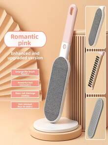 1pc Lint Remover, Dust & Hair Removal With Retractable Storage Box, Household Pet Hair Static Brush, Dual-Sided Lint Brush, Pet Hair Remover - Light Grey - View 12