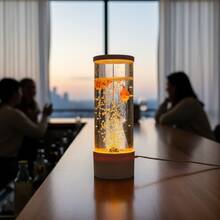 QUIGO Bubble Fish Lamp Aquarium Light | Color-Changing Mood Light | 3 Floating Fake Fish | Aesthetic Home Office Gaming Room Decor | Auto Color Change | Cool Gift Idea - White - View 5