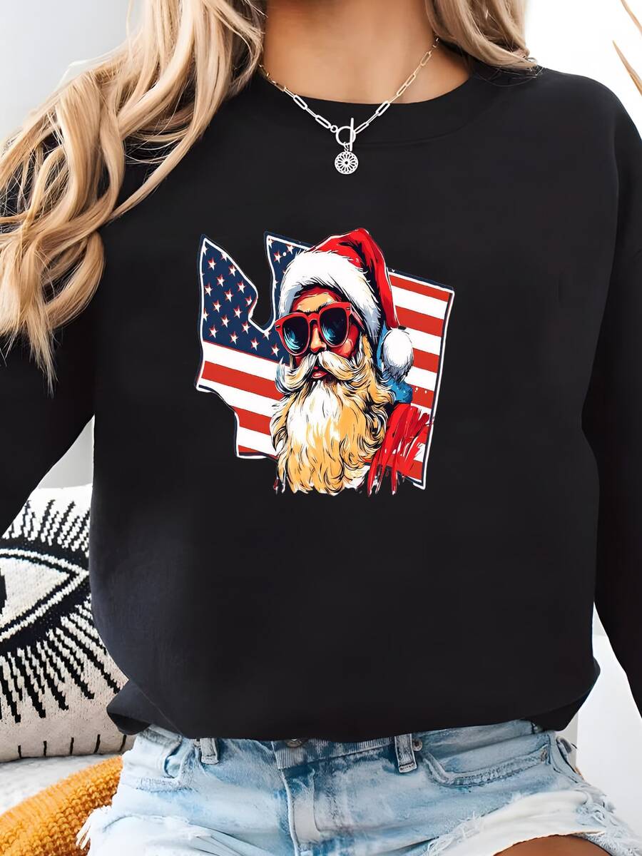 Women Plus Size Sports Sweatshirts - 黑色 - 查看 1