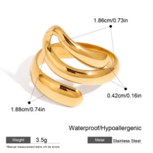 Miia High Quality Stainless Steel Ring, Fashionable INS Style Line Design Open Ring, Adjustable Low Allergy Non-Fading Ladies Ring - Ring - View 6