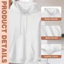 2026TC Brooklyn Women's Fashion, Color-Block Printed Hoodie With Letter Pattern Drawstring Casual Street Style Outfit Casual Daily Wear Halloween Costumes, Thanksgiving Clothing, Hoodie Autumn And Winter, Unisex Short Sleeves, Plus Size Fall Clothes, Sweatshirt, Fall Clothes Women,, Printed Clothing - 白色 - 查看 6