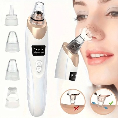 Extractor eléctrico de puntos negros, recargable por USB, 5 cabezales de succión, 3 niveles de ajuste, herramienta eléctrica para eliminar el acné, unisex, adecuado como regalo para mujeres