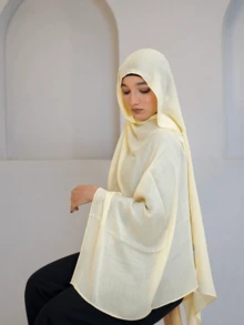 Lenço de chiffon amarelo limão (1 unidade), modelo básico feminino, leve e respirável, ideal para uso diário e profissional. - Amarelo Limão - Ver 3