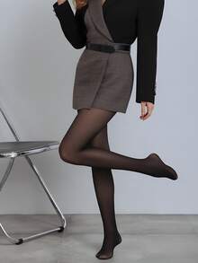 1 pieza Medias gruesas y cálidas, adecuadas para usar en otoño/invierno. Excelentes para viajes al aire libre, compras, eventos del Día de San Valentín u otras ocasiones de las mujeres. También se pueden usar como medias. - Negro - Ver 9