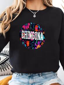 Women Plus Size Sports Sweatshirts - Black - View 2
