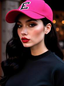 1pc Unisex 26 Letter Adjustable Baseball Cap, Casual Breathable Sun Hat Suitable For Spring/Summer Everyday Indoor/Outdoor Wear,Beach,Vacation - Hot Pink - View 5