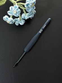 9pcs Navy Blue TPR Soft Handle Crochet Hook Set Kit For Crocheting Knitting And DIY Crafting