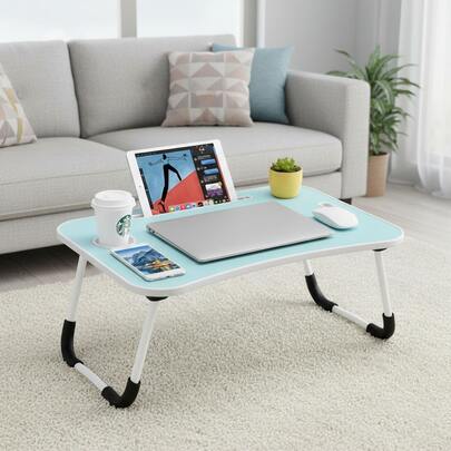 60x40cm small, modern multicolored laptop desk with card slot, book stand, cup holder, folding table with tray, foldable sofa bed table, foldable laptop desk, foldable sofa bed tray, laptop, study and reading, novelty foldable laptop desk, lazy student dorm room, small writing table, study desk