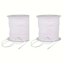 1 rouleau (61 m, 24 brins) de mèche de bougie tressée, convenant à diverses fêtes et occasions, parfaite décoration, matériau de haute qualité - Blanc - Voir 6