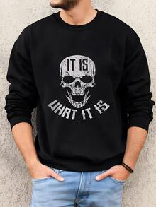 Hombres Es Lo Que Es Camisa De Cráneo, Divertido Humor Tee, Camisa De Humor Para Adultos, Camisa Sarcástica, Sarcasmo Tee, Regalo Para Su Camisa Gráfica Sudadera - Negro - Ver 2