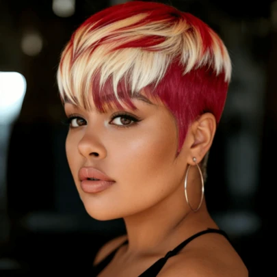 6英寸短直发假发，150%密度，精灵短发真人发假发，自然黑/红色，613/99J色，适合派对和日常佩戴