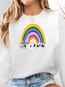Women Plus Size Sports Sweatshirts - Putih - View 2
