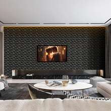 3D Wall Panel For Interior Wall Decoration, Water- And Oil-Resistant, PVC, Geometric Textured Wall Panel For Living Rooms, Halls, Bedrooms, Hotels, Offices, Black/White, 30 Cm X 30 Cm (Incl. Roll Of Wall Tape) - 對角鑽 - 查看 6
