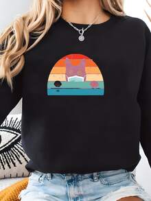 Women Sports Sweatshirts - Black - View 1