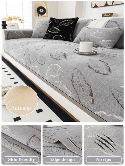 1pc New Chenille Sofa Cushion, Suitable For All Seasons, Pet-Friendly, Stain-Resistant, Machine Washable Sofa Protector Cover, Modern Minimalist, Luxurious Retro Sofa Seat Pad, Fits 1/2/3/4 Seater Sofa In Living Room Or Bedroom, Ideal For Home Decor And Holidays Like Ramadan, Valentine''s Day