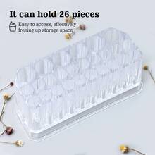 新款26孔亚克力透明美甲收纳盒，可作刷子架、钻头展示架，简约亚克力透明笔筒 - 彩色 - 查看 6