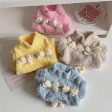 1pc Cute Bow Plush Pet Vest, Dog Clothes Cat Clothes For Teddy, Yorkshire, Pomeranian Pets - Baby Blue - View 2