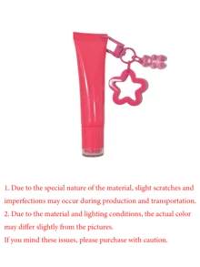 1 Set Lip Gloss Keychain DIY Kit, Includes 1 Bear Pendant And 1 Star Keychain. The Keychain Is Decorated With A Bear Pendant. This Fashionable And Colorful DIY Set Is Perfect For Crafters, As Well As A Stylish Beauty Accessory. Ideal For Back-To-School Season, Summer, Ramadan, Eid, Valentine's Day, Christmas Or Thanksgiving Gifts. (Empty Lip Gloss Tube, Can Be Filled.) - Multicolor - View 9
