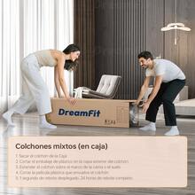 DreamFit Colchón Ortopedico,Colchon individual │matrimonial│ Queen Size │King Size Híbrido En Caja,Ergonómico,Espuma de Alta Densidad Memory Foam,,Antibacteriana,Antiácaros,Transpirabilidad,Antialérgico,Resistente a la humedad,Alivio de Presión y Extremadamente Cómodo,Firmeza Media,Certificado CertiPUR-US®, Economico,Colchones Resortes - Blanco y Negro - Ver 12
