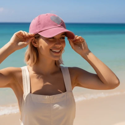 Women Valentine's Day Baseball Hat Rhinestone Heart Sun Hat Holiday Outdoor Travel Caps