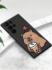 1个奶茶爱好者水豚姐妹防摔防滑黑色手机壳，兼容、荣耀、红米、Galaxy等手机。 - 黑色 - 查看 4