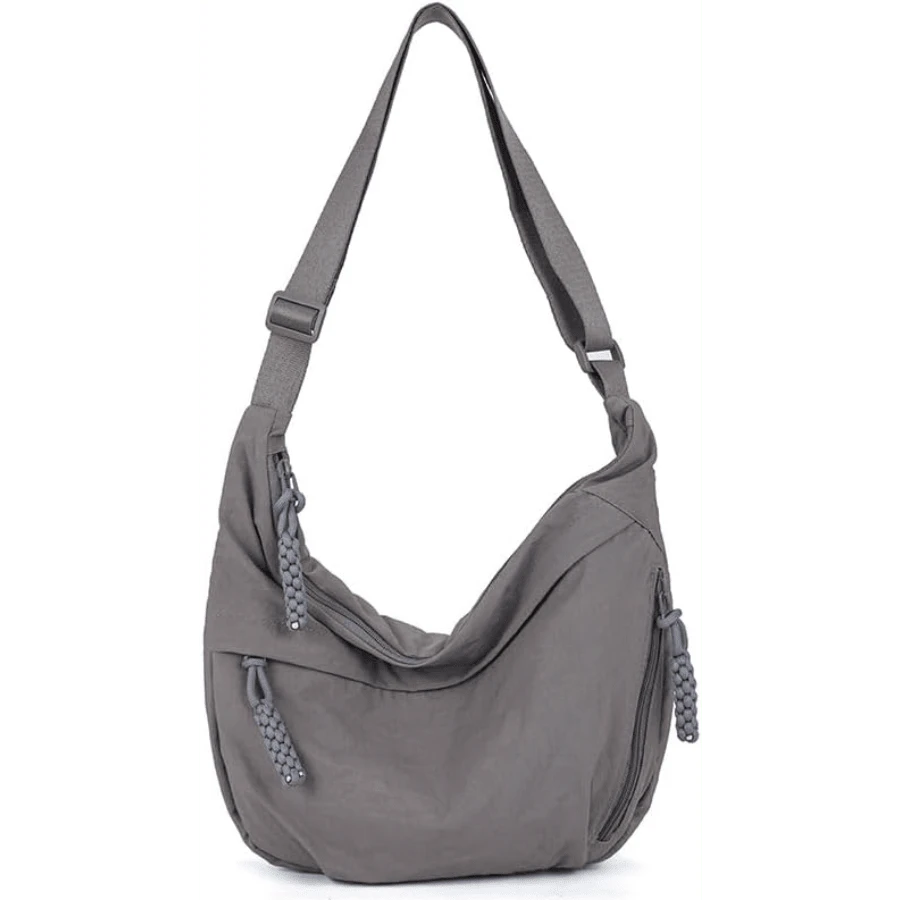 Crescent Bag,bolsa de hombro luna,Bolsa cruzada de nailon para mujeres y hombres,bolsa de hobo con múltiples bolsillos,Bolso Cruzada de Viaje para Uso Diario al Aire Libre - Negro1 - Ver 1