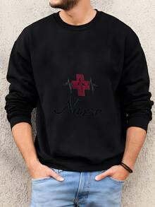 Hombres Chaqueta De Enfermera Registrada Señoras Blancas Ligeras Fce Cremallera Completa Personalizada Sudadera - Negro - Ver 1