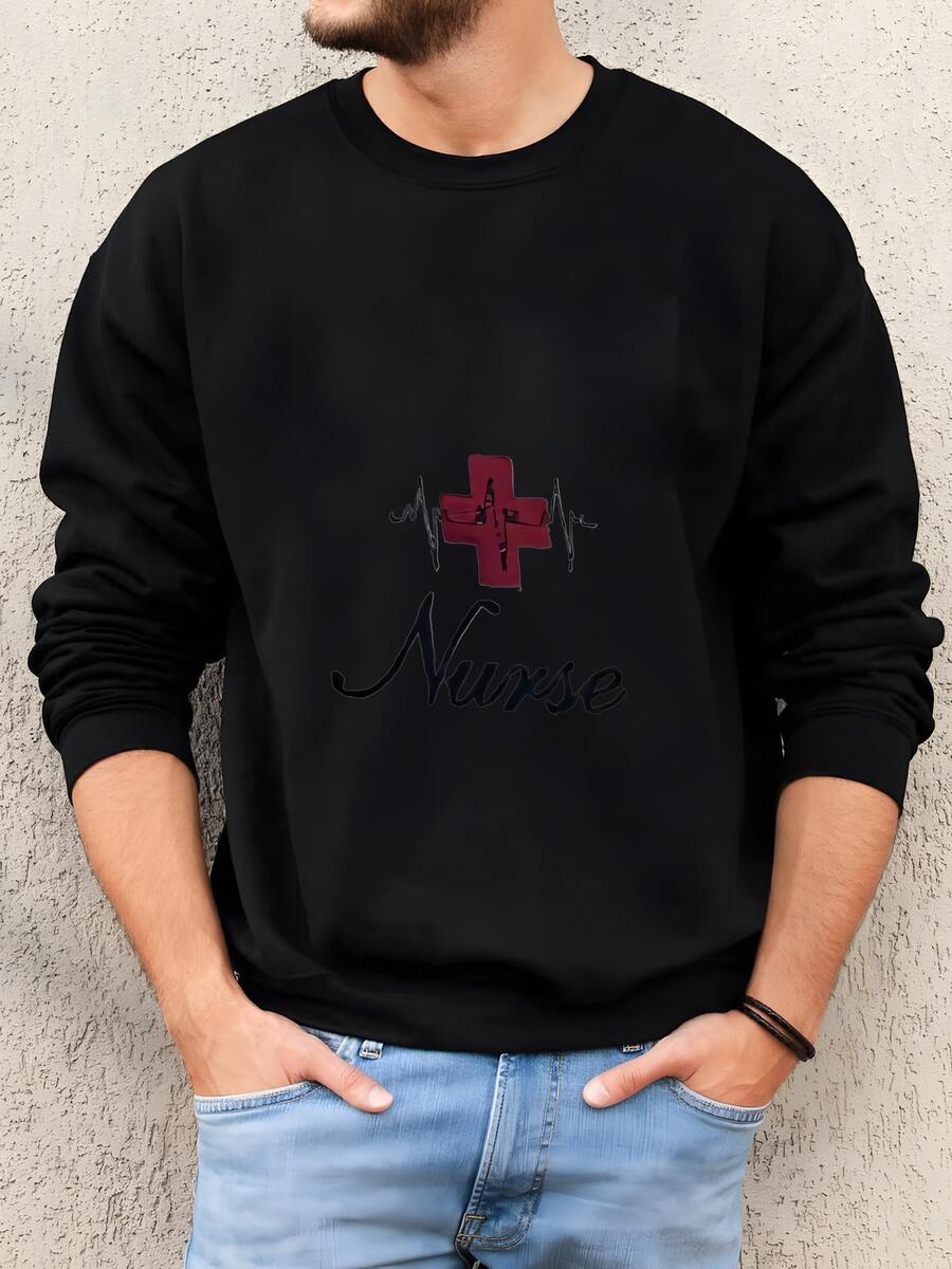 Hombres Chaqueta De Enfermera Registrada Señoras Blancas Ligeras Fce Cremallera Completa Personalizada Sudadera - Negro - Ver 1