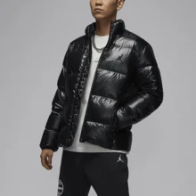 Nike Jordan Flight Loose-Fitting Warm Zippered Down Jacket For Men, Black