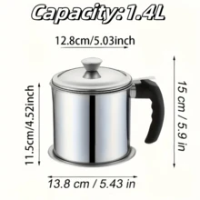 1 Set Kitchen Oil Container - 47.33oz Oil Storage Tank With Filter Lid And Easy-Pour Handle, Suitable For Storing Various Liquids, Ideal For Outdoor BBQ, Kitchen, Air Fryer And Camping, Olive Oil Dispenser Oil Storage Tank, Home Living, Kitchen Restaurant, Kitchen Gadget, Oil Sprayer, Oil Storage Tank - View 3